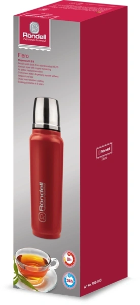 Термос для напитков Rondell Fiero RDS-913 0.5л. красный картонная коробка