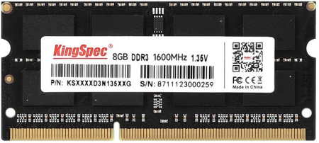 Память DDR3L 8Gb 1600MHz Kingspec KS1600D3N13508G RTL PC3-12800 CL11 SO-DIMM 204-pin 1.35В Ret