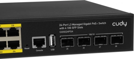 Коммутатор Cudy GS5024PS4-400W (L3) 24x1Гбит/с 4SFP+ 24PoE+ 400W управляемый