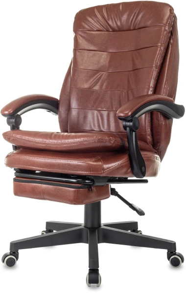 Кресло руководителя Бюрократ T-9950MSG-F коричневый эко.кожа крестов. пластик подст.для ног
