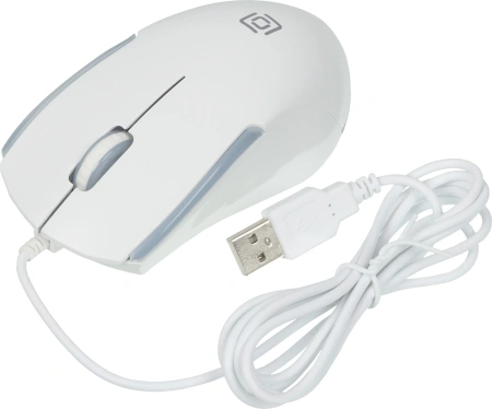 Мышь Оклик 245M белый оптическая (1000dpi) USB (3but)