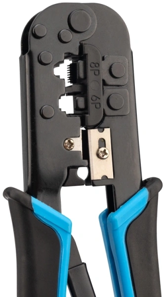 Инструмент обжимной PROconnect HT-568R 12-3432-6 для RJ-45/RJ-12/RJ-11 черный/синий