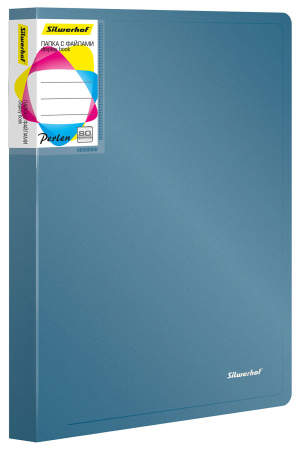 Папка с 80 прозр.вклад. Silwerhof Perlen 292981-74 A4 1мм карман синий металлик