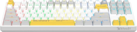 Клавиатура A4Tech Bloody S87 Energy механическая белый/желтый USB for gamer LED (S87 USB ENERGY WHIT