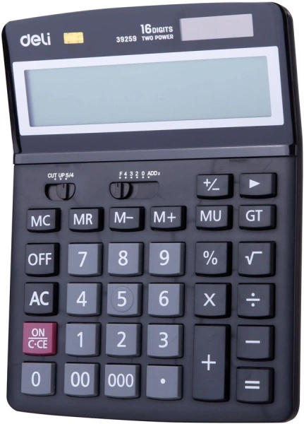 Калькулятор настольный Deli E39259 черный 16-разр.