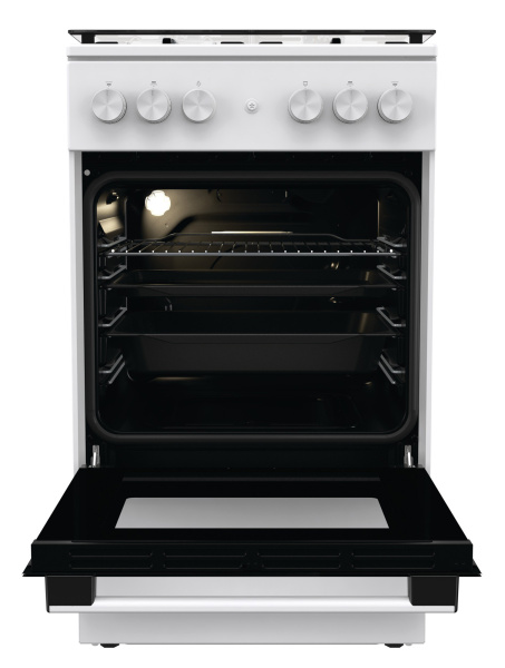 Плита Газовая Gorenje GGI5A21WH белый (стеклянная крышка) реш.сталь