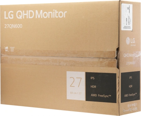 Монитор LG 27" 27QN600-B черный IPS LED 16:9 HDMI матовая 1000:1 350cd 178гр/178гр 2560x1440 75Hz DP 2K 5.7кг