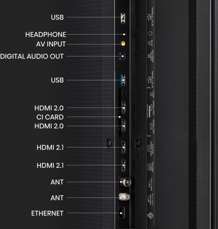 Телевизор LED Hisense 65" 65UXKQ Smart т.серый/4K Ultra HD/DVB-T/120Hz/DVB-T2/DVB-C/DVB-S/DVB-S2/USB