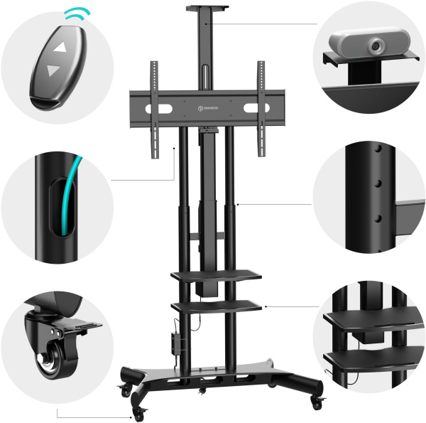 Подставка для телевизора Onkron TS1881 Elift черный 50"-86" макс.90кг напольный наклон