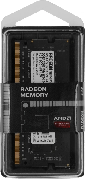 Память DDR4 4GB 3200MHz AMD R944G3206S1S-U R9 RTL PC4-25600 CL22 SO-DIMM 260-pin 1.2В RTL