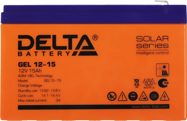 Батарея для ИБП Delta GEL 12-15 12В 15Ач