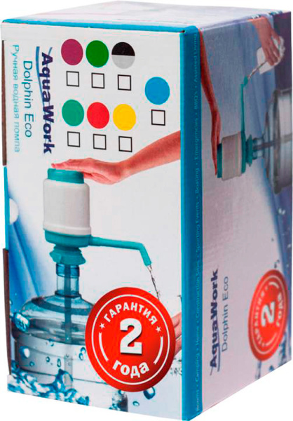 Помпа для 19л бутыли Aqua Work Дельфин Эко механический голубой картон