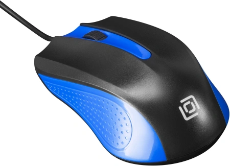 Мышь Оклик 225M черный/синий оптическая (1000dpi) USB (3but)