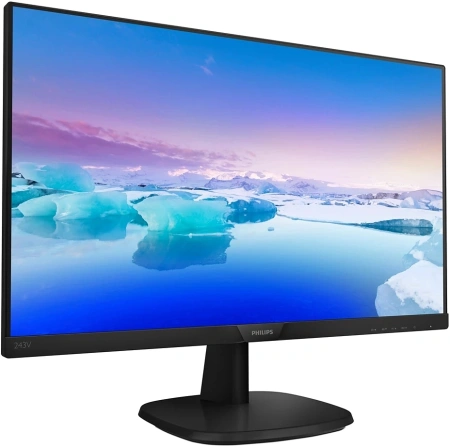 Монитор Philips 23.8" 243V7QJABF (00/01) черный IPS LED 16:9 HDMI M/M матовая 1000:1 250cd 178гр/178гр 1920x1080 75Hz VGA DP FHD 3.5кг