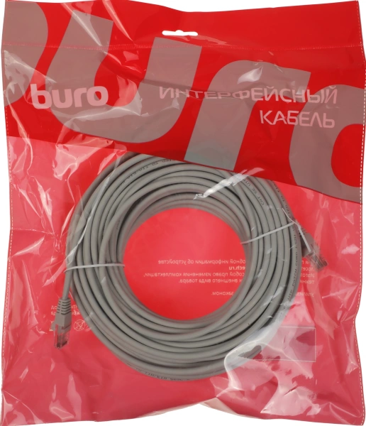 Патч-корд Buro UTP-5E-30M-G-LSZH UTP cat.5E 30м серый RJ-45 (m)-RJ-45 (m)