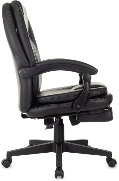 Кресло руководителя Бюрократ CH-868N-BF черный эко.кожа крестов. пластик подст.для ног