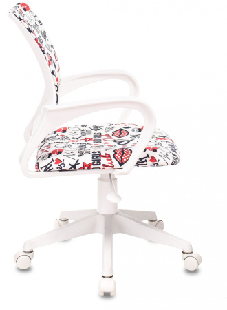 Кресло детское Бюрократ BUROKIDS 1 W мультиколор красные губы крестов. пластик пластик белый