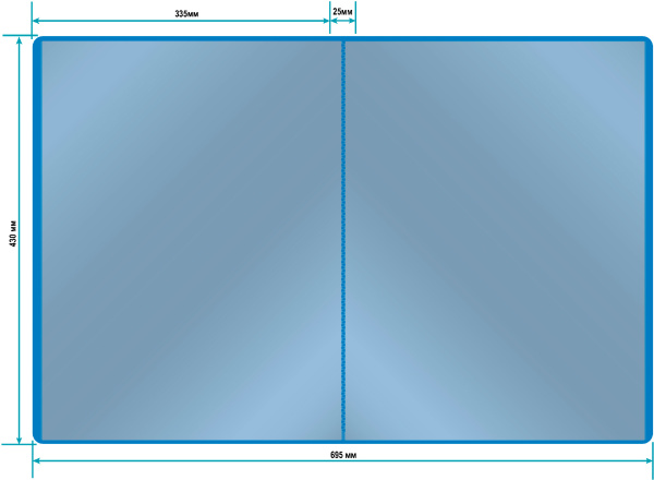 Папка с 20 прозр.вклад. Бюрократ -BPV20A3BLUE A3 пластик 0.8мм синий