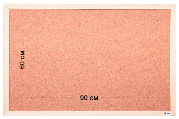 Доска пробковая Cactus CS-CWBD-60X90 пробковая коричневый 60x90см деревянная рама пробка