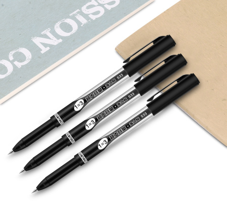 Набор ручек гелев. Deli (S33-P) корп.ассорти d=0.5мм чернила черн. кор.карт. (12шт) линия 0.35мм