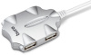 Разветвитель USB 2.0 Buro BU-HUB4-0.5-U2.0-Candy 4порт. серебристый