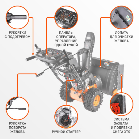 Снегоуборщик бензин. Patriot СИБИРЬ 62 7л.с.