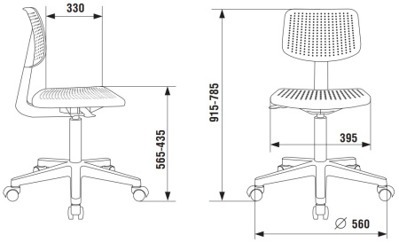 Кресло детское Бюрократ CH 200 белый пластик крестов. пластик