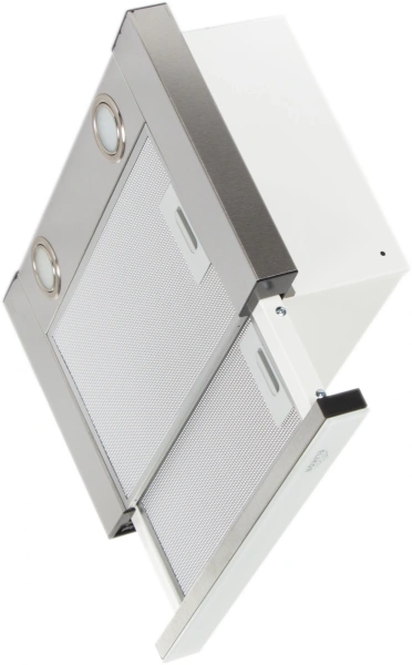 Вытяжка встраиваемая Elikor Интегра Glass 50Н-400-В2Д нержавеющая сталь/стекло белое управление: кнопочное (1 мотор)