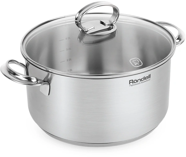 Кастрюля Rondell Zart RDS-1227 5.1л. d=24см (с крышкой) стальной