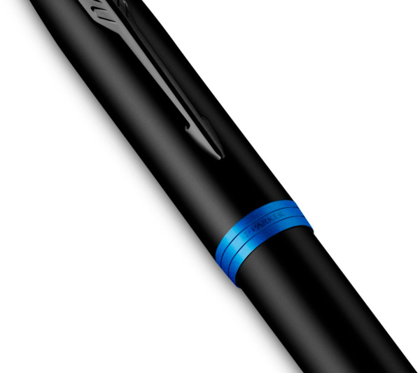 Ручка роллер Parker IM Vibrant Rings T315 (CW2172860) Marine Blue PVD F черн. черн. подар.кор.