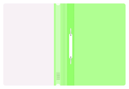 Папка-скоросшиватель Бюрократ Double Neon -PSLDNE/LETT A4 прозрач.верх.лист пластик салатовый 0.14/0.18