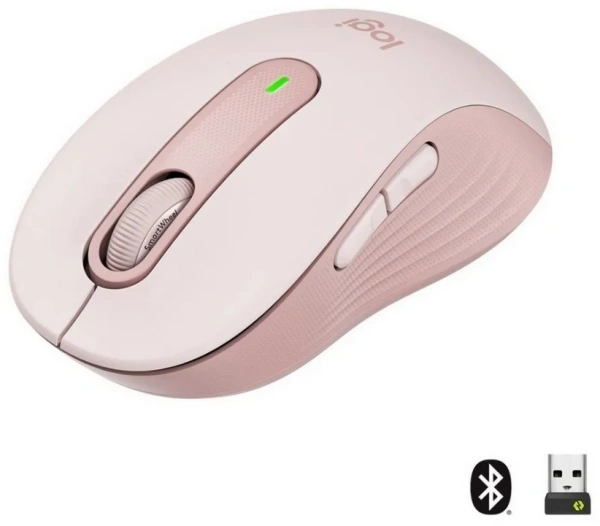 Мышь Logitech M650 розовый оптическая 4000dpi беспров. BT/Radio USB 4but (910-006391)