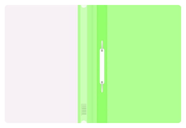 Папка-скоросшиватель Бюрократ Double Neon -PSLDNE/LETT A4 прозрач.верх.лист пластик салатовый 0.14/0.18