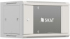 Шкаф коммутационный Бастион SKAT TB-6W660GF-G (4418) настенный 6U 600x600мм пер.дв.стекл металл направл.под винты 60кг серый 500мм 18.8кг 220град. 370мм IP20 сталь укомплектованный