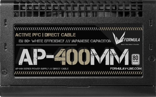 Блок питания Formula ATX 400W AP-400ММ 80 PLUS WHITE (20+4pin) APFC 120mm fan 6xSATA RTL
