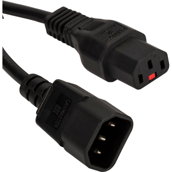 Кабель Lanmaster LAN-PP13L/14-2.0-BK C13-С14 проводник.:3x0.75мм2 2м 220В 10А (упак.:1шт) черный