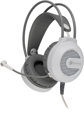 Наушники с микрофоном Оклик HS-L300G White белый 2.2м мониторные USB оголовье (1796952)