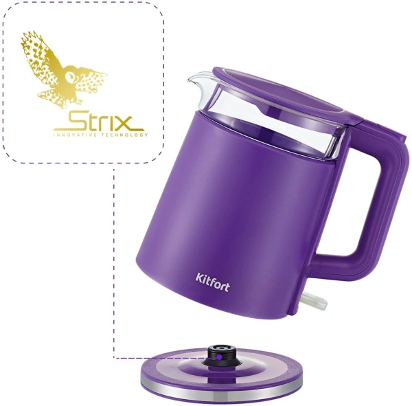 Чайник электрический Kitfort KT-6124-1 1.2л. 2200Вт фиолетовый (корпус: пластик)