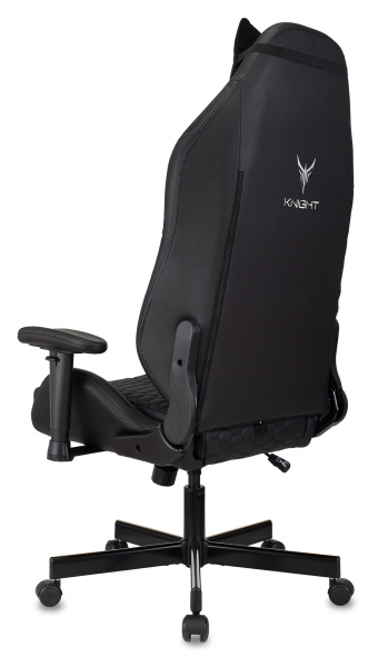 Кресло игровое Knight Neon черный соты эко.кожа с подголов. крестов. металл