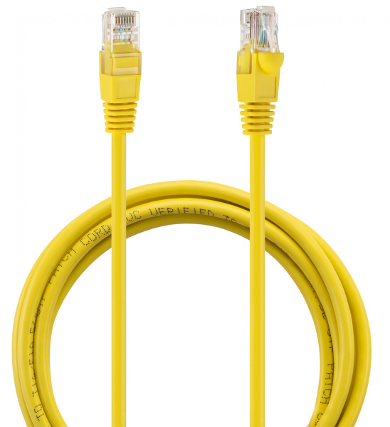 Патч-корд Buro UTP 4 пары cat5E CCA molded 2м желтый RJ-45 (m)-RJ-45 (m)