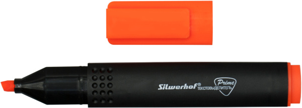 Текстовыделитель Silwerhof Prime 108031-06 скошенный пиш. наконечник 1-4мм оранжевый коробка