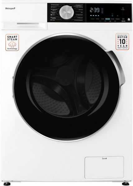 Стиральная машина Weissgauff Premium WMD 47148 DC Inverter Steam класс: A загр.фронтальная макс.:8кг (с сушкой) белый инвертер