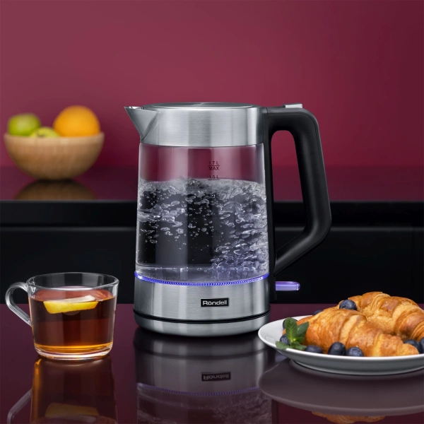 Чайник электрический Rondell RDE-1008 1.7л. 2200Вт прозрачный корпус: стекло