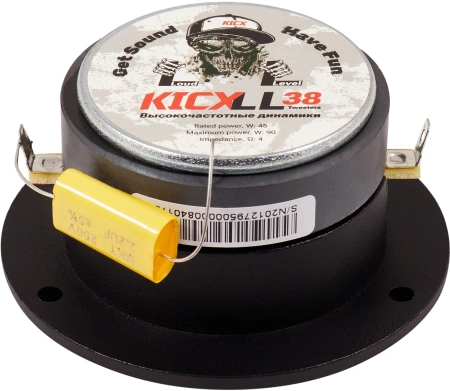 Колонки автомобильные Kicx LL 38 (без решетки) 90Вт 104дБ 4Ом 2.5см (1дюйм) (ком.:2кол.) широкополосные однополосные