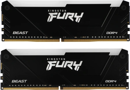 Память DDR4 2x32GB 3200MHz Kingston KF432C16BB2AK2/64 Fury Beast RGB RTL Gaming PC4-25600 CL16 DIMM
