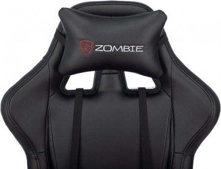 Кресло игровое Zombie GAME TETRA черный/карбон эко.кожа крестов. пластик