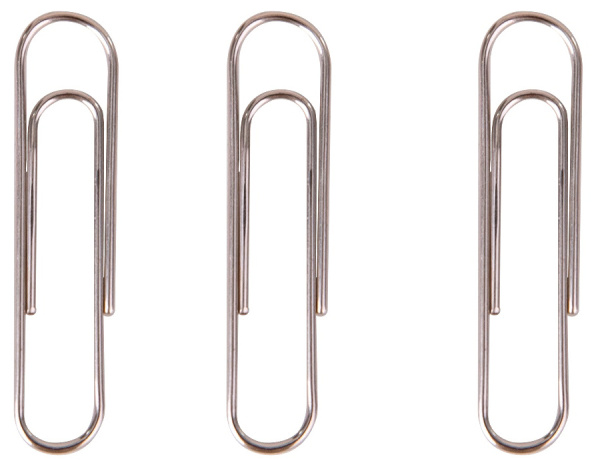 Скрепки Deli E39712 металл никелированные 33мм (упак.:100шт) картонная коробка