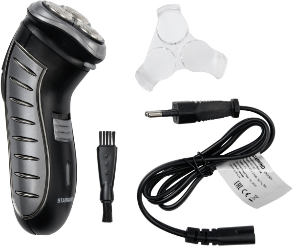 Бритва роторная Starwind SBS1501 реж.эл.:1 питан.:аккум. черный/серебристый