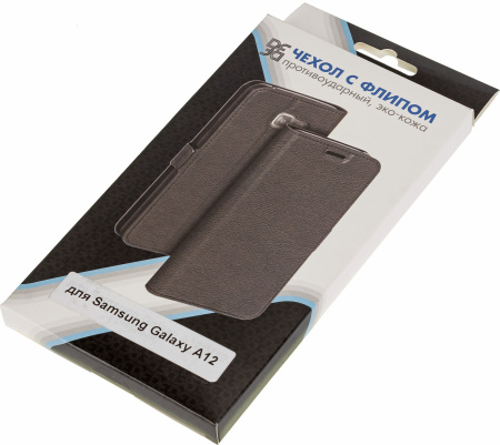 Чехол (флип-кейс) DF для Samsung Galaxy A12/M12 sFlip-75 черный (DF SFLIP-75 (BLACK))