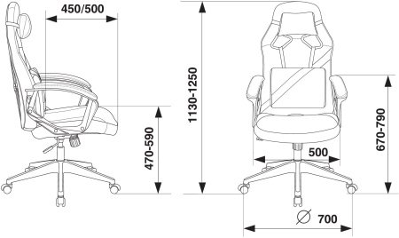 Кресло игровое Zombie DRIVER черный/желтый эко.кожа с подголов. крестов. пластик